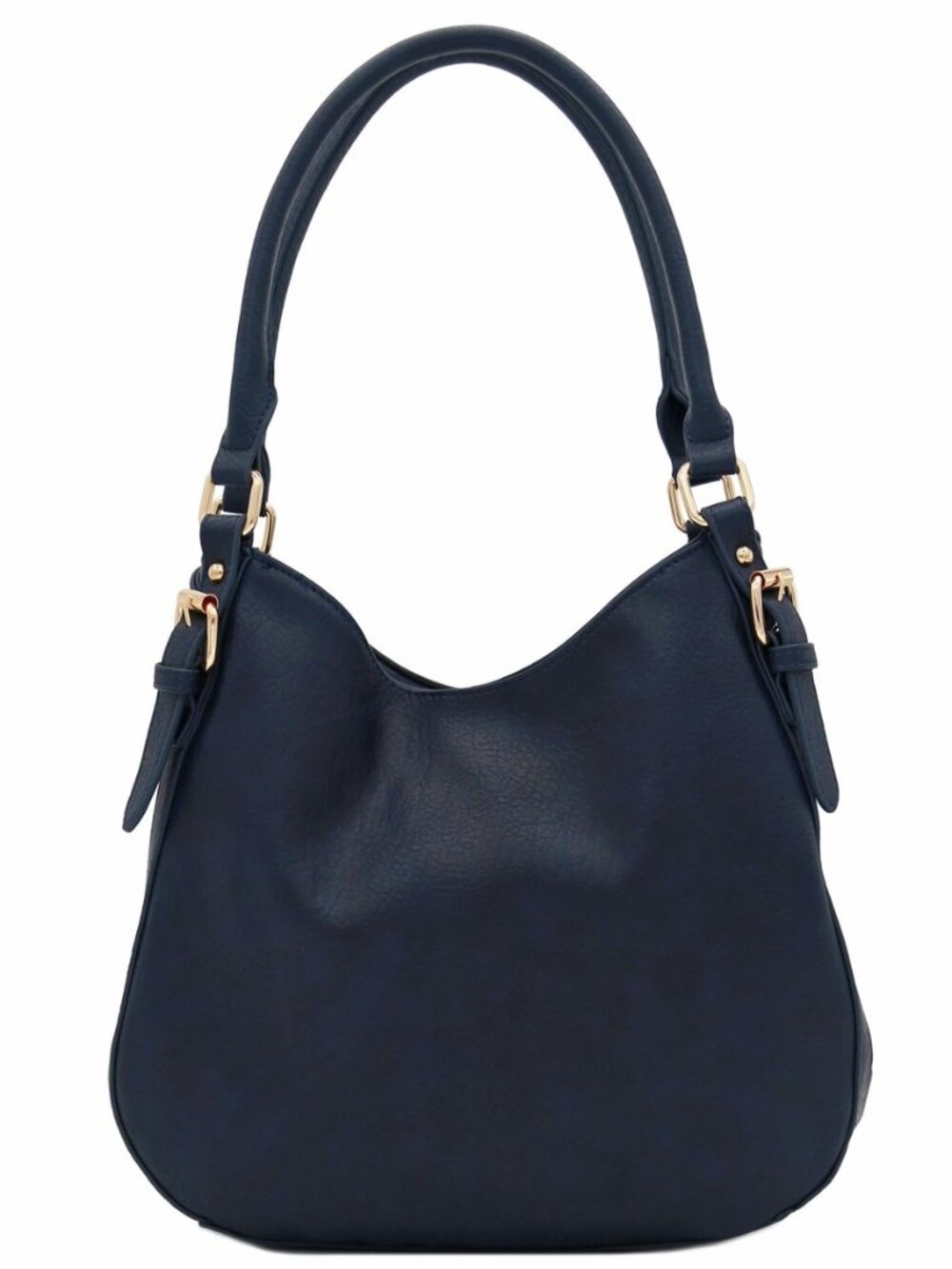 Lightweight 3 Compartment Faux Leather Medium Hobo Bag